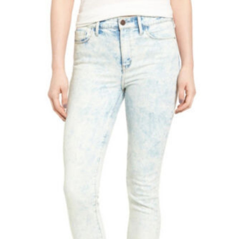 NWT Treasure & Bond High Rise Skinny Crop Jeans (Acid Spray Bleach)